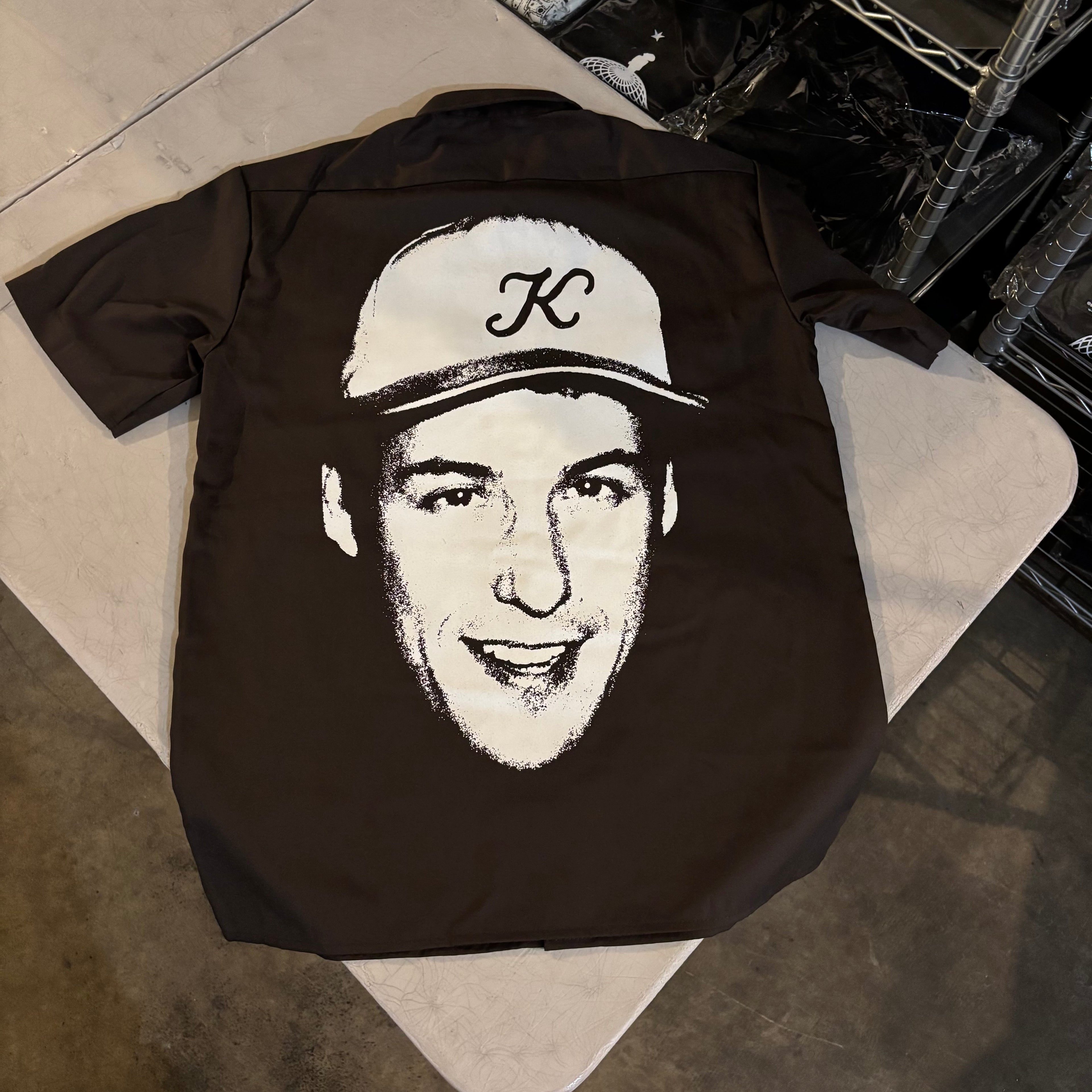 b. Dark Brown Button-up