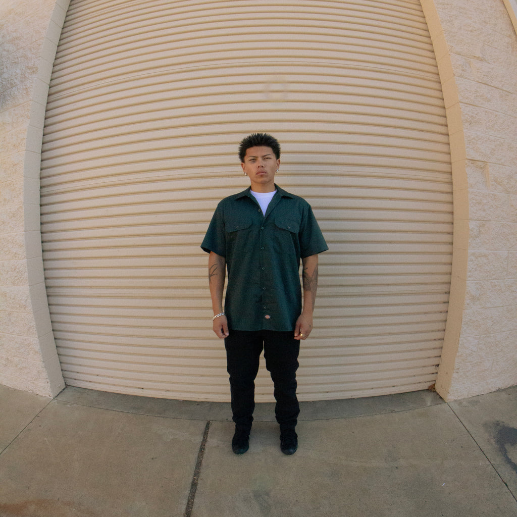 b. Hunter Green Button-up