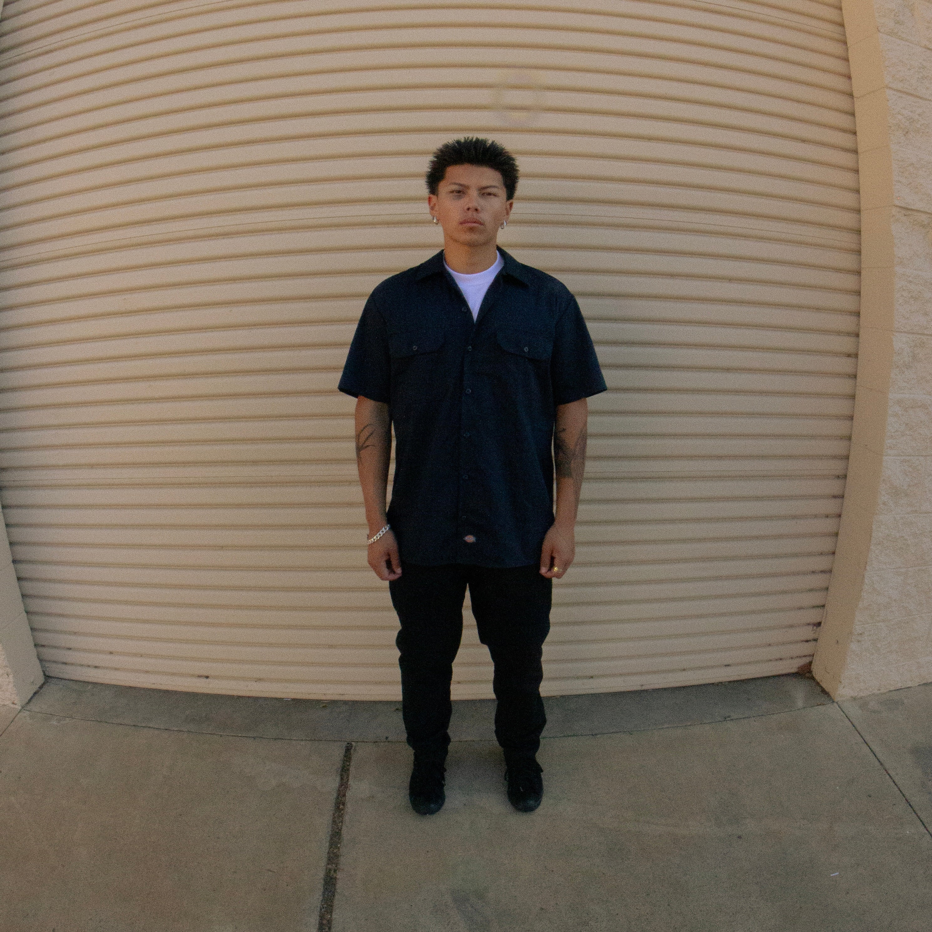 b. Navy Blue Button-up