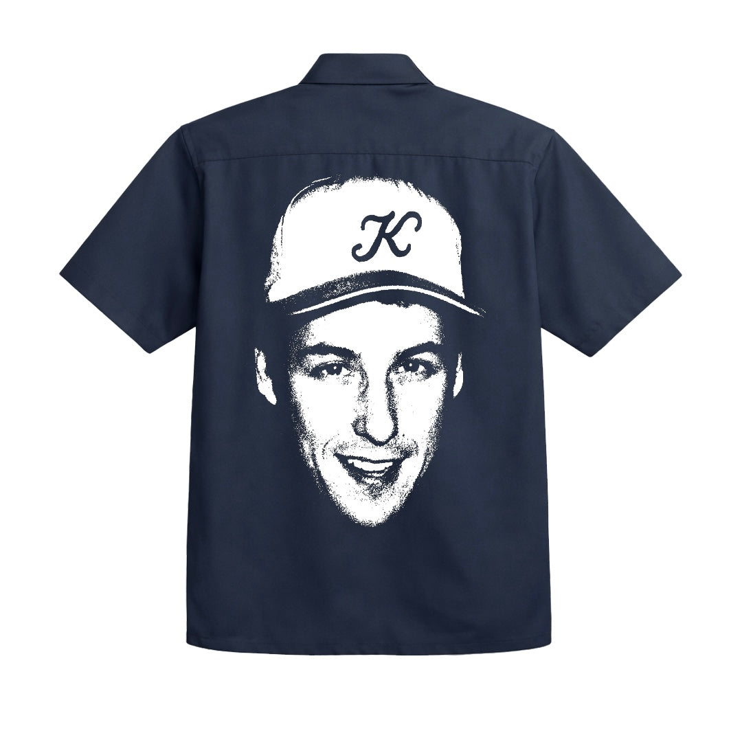 b. Navy Blue Button-up